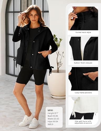 TAQCUX Sherpa Jacket for Women Casual Fleece Vest Oversized Sleeveless Outwear Warm Button Down Gilet with Pockets thumbnail 4