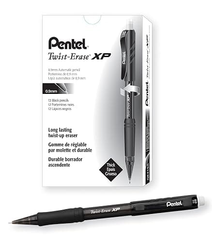 Pentel QE419A Twist-Erase Express Mechanical Pencil .9mm Black, Box of 1 Dozen - Image 1