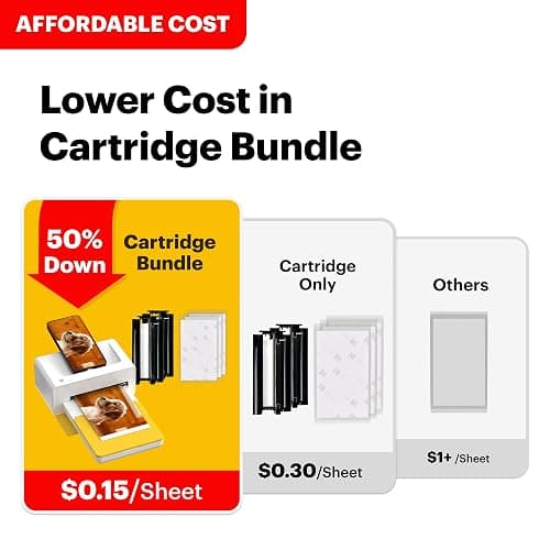 KODAK Dock Plus 4PASS Instant Photo Printer, 4x6 inches, 50 Sheets Bundle thumbnail 2