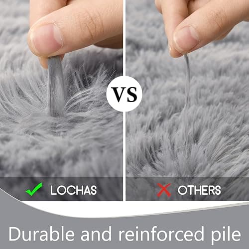 LOCHAS Ultra Soft Children Rugs Room Mat Modern Shaggy Area Rugs Home Decor 2.6' x 5.3', Grey thumbnail 6