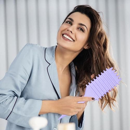 Curl Defining Brush, 1 PCS Curly Hair Brush, Brush for Curly Hair, for Combing and Shaping Men's and Women's Curls to Reduce Pulling (Purple) thumbnail 4