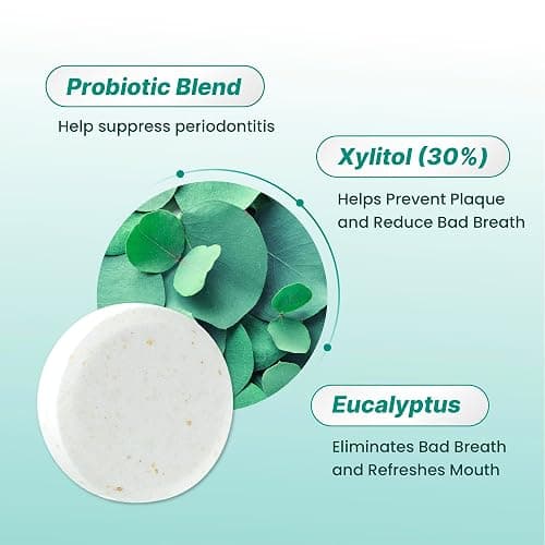 K-Nutra Dentifresh Mint Xylitol Tabs – Oral Probiotics for Bad Breath, Dry Mouth & Fresh Breath, 7 Billion CFU, Sugar-Free, GMO-Free, Gluten-Free, Natural Mint Flavor, 30 Tablets (Improved Formula) thumbnail 6