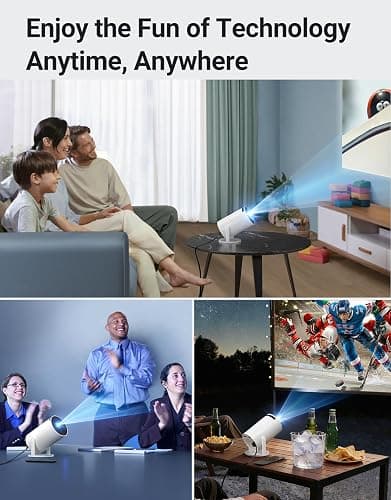 Mini Projector 180LM with WiFi 6 & BT 5.2 Native 720P HD Portable Projector | Built-in APPs, 180° Rotatable, Auto Keystone & Manual Focus, Smart Projector Compatible with HDM, USB, Phone, Laptop thumbnail 8