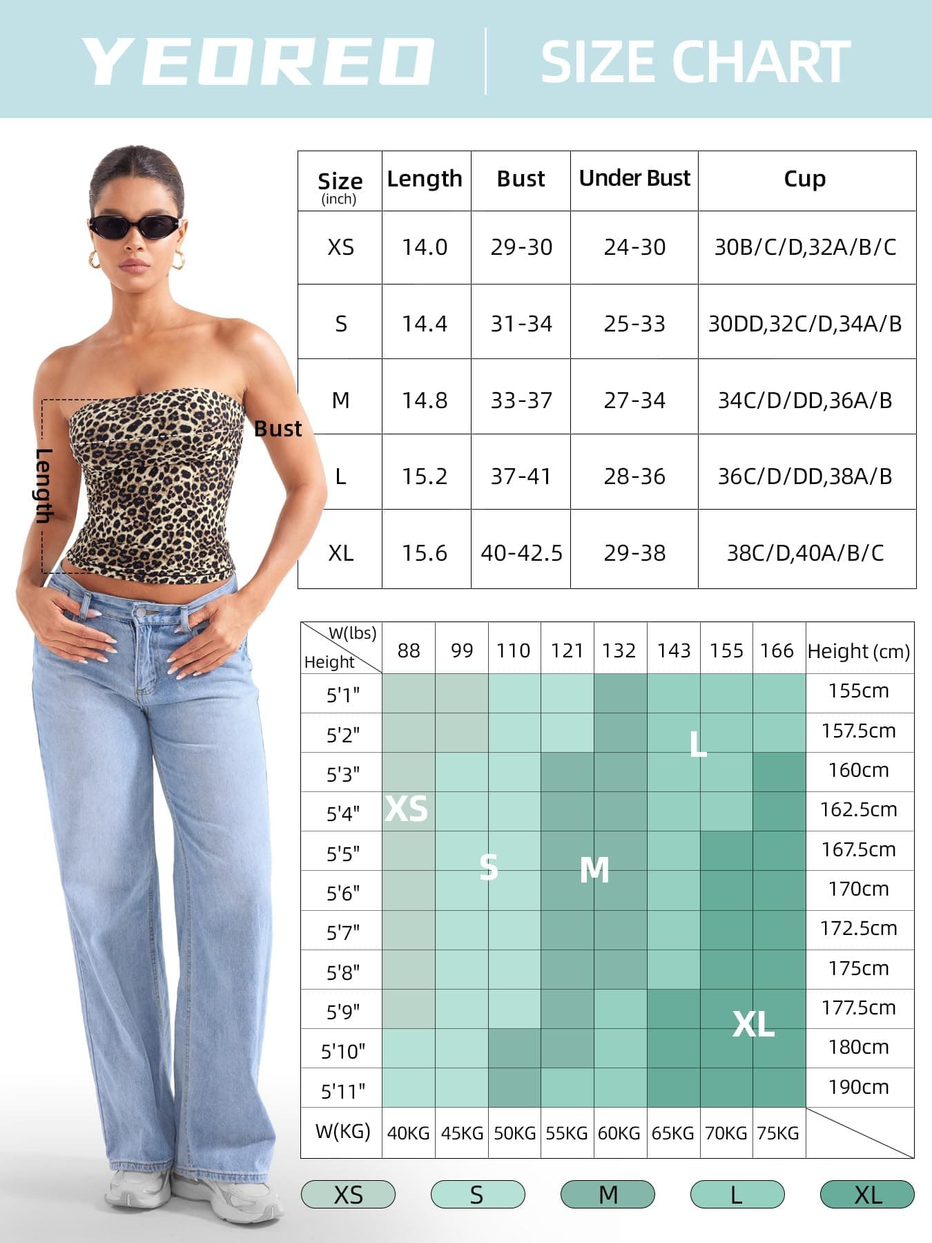YEOREO Sophie Women Sexy Long Tube Tops Double Lined Basic Y2K Summer Cute Strapless Fitted Bandeau Going Out Crop Top Red M thumbnail 6