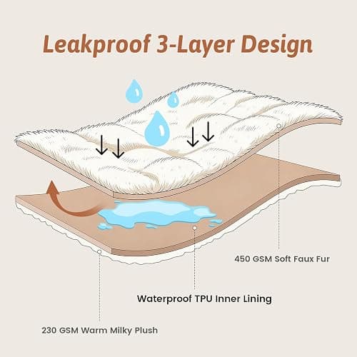 COZY KISS Deer Print Blanket, Faux Fur Dog Blanket for Christmas, 60"x80" | Fuzzy Soft Plush Thick Bubble Blanket, Waterproof Lining, Washable, Gift, Sofa Bed Couch Chair Living Room Decor thumbnail 7
