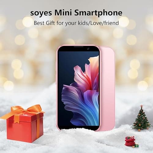soyes Mini Phone World's Smallest 3.0" HD Touch Screen Mini Smartphone Unlocked Android Compact Mobile Phone for Kids & Students Cell Phone wih Quad-Core Dual SIM Face ID 2GB+16GB Pink thumbnail 2
