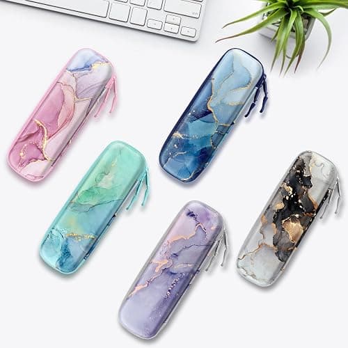 Fintie Holder Case for Apple Pencil Pro, Apple Pencil (USB-C / 1st / 2nd Generation), PU Leather Carrying Bag Sleeve Compatible with Pen, USB Cable, Samsung Stylus, Dreamy Marble thumbnail 7