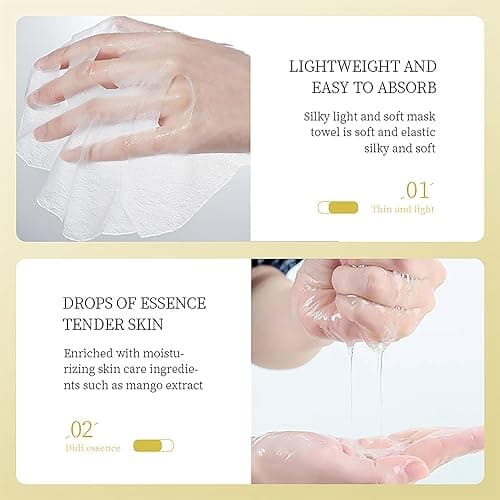 Meleell Collagen Sheet Face Masks Skincare Bulk Pack,Hydrating Spa Face Mask For Sensitive Skin,Anti Aging Facial Masks Sets For Women/Teen Girls(40 Combo Pack) thumbnail 7