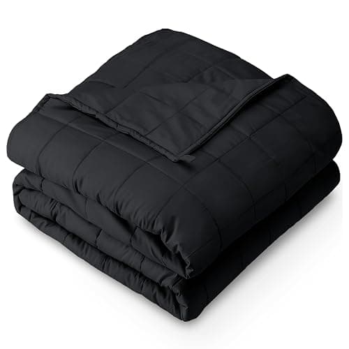 Bare Home Weighted Blanket King Size 30lb (80" x 87") for Adults - All-Natural 100% Cotton - Premium Heavy Blanket Nontoxic Glass Beads (Black, 80"x87") - Image 1
