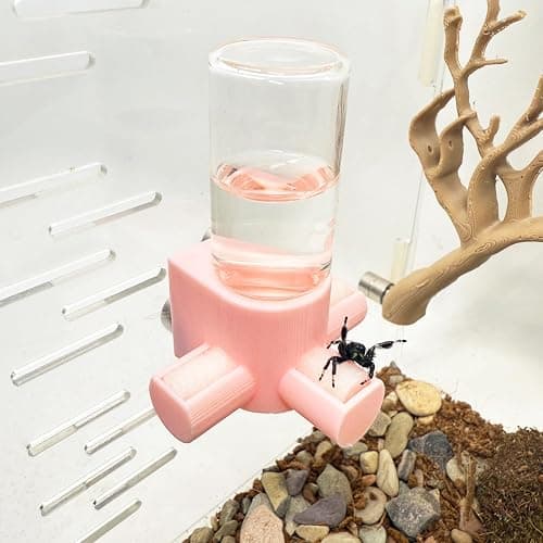 Jumping Spider Water Dispenser, Magnetic Hanging Feeder,Suitable for Jumping Spiders,Tarantulas, Praying Mantises,Arboreal Animals, and Other Small Animal Enclosure Accessories (Pink, 10ML) - Image 1