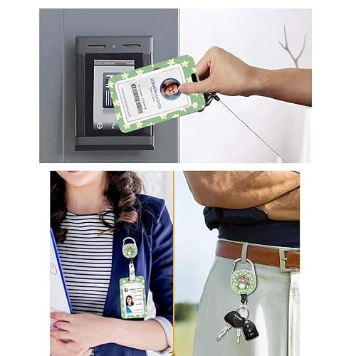IBOVODI Mushroom Frog Badge Holder with Lanyard Funny Breakaway Lanyards with Retractable Clips Cute Daisy Floral Adjustable Neck Lanyards Name Badges Holders for Kids Nurse Teacher Student Women thumbnail 2