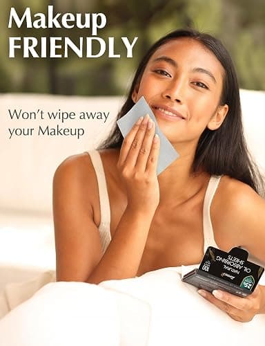 XL Oil Blotting Sheets for Face – 3pk/300 Makeup Friendly – High Absorbency | Mattifying Papers with Bamboo Charcoal - 25% Larger & Easy Dispensing - Perfect for Keeping in Purse - Gteat on the Go thumbnail 4