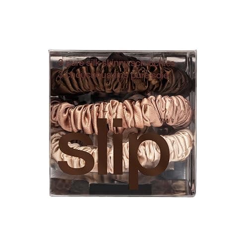 SLIP Amazon Exclusive Skinny Scrunchies: Anti-Crease, Anti-Breakage Slipsilk™ Design Protects Delicate Hair | Includes 3 Pure Silk Scrunchies, Basics thumbnail 2