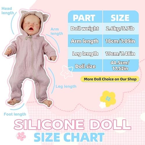 GiggleBabble Realistic Reborn Baby Doll - 17 Inch Full Silicone Doll & Lifelike - Cherished Companion and Excellent Gift for Kids - Christmas & New Year Present thumbnail 3