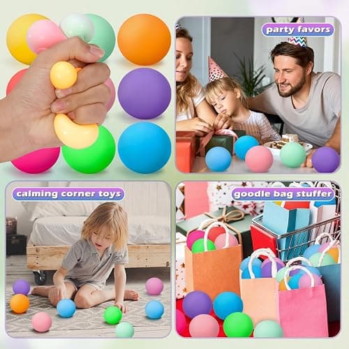 36Pcs Stress Balls Set for Adults and Kids - Squishy Ball Sensory Fidget Toys for Anxiety Relief - Squeeze Ball Party Favors Bulk Pack - Classroom Prize - Birthday thumbnail 7