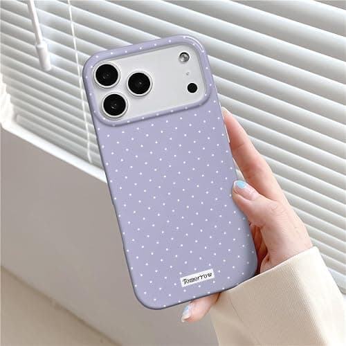 inewateri Compatible for iPhone 17 Pro Max Case with Cute Fashion Polka Dot Aesthetics Design Simple Cases for Soft TPU Slim Protection Cover-Purple thumbnail 2