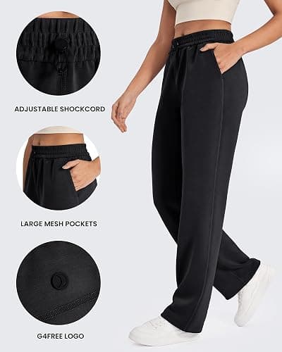 G4Free Smoofit Modal Soft Wide Leg Sweatpants Yoga Pants with Pockets Drawcord Casual Lounge Pants thumbnail 3