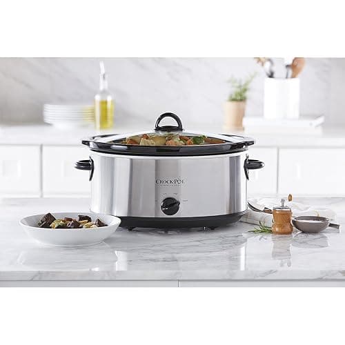 Crock-Pot 7 Quart Oval Manual Slow Cooker, Stainless Steel (SCV700-S-BR), Versatile Cookware for Large Families or Entertaining thumbnail 4