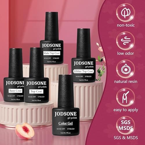 JODSONE 32 Colours Gel Nail Polish Kit with U V Light Classic Black and White Nude and Blue Purple Gel Nail Polish Set with Lamp Starter Kit Suitable for All Seasons Perfect Gifts for Manicure Lover thumbnail 8