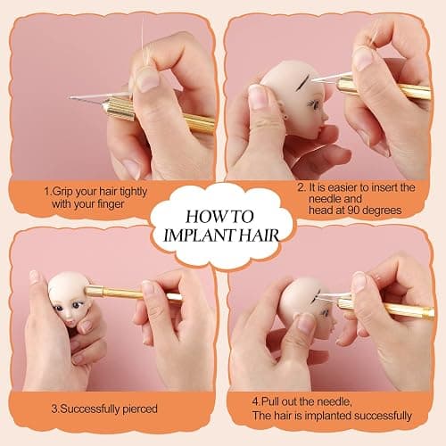 Juinte 10 Pieces Rerooting Tool for Doll Hair Rooting Reroot Rehair Needles Stainless Steel Doll Making Kit Reborn for DIY Tools Supplies thumbnail 4