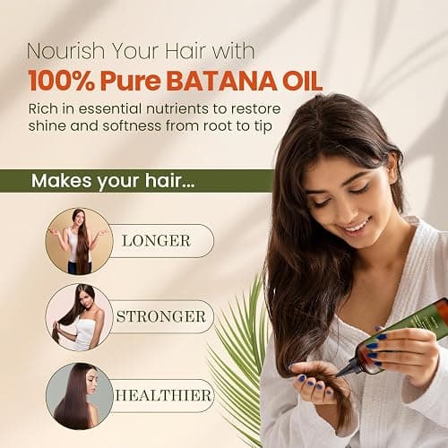 Natural Riches Unrefined Organic Batana Oil, 8 fl oz, 100% Pure & Natural, Cold pressed Honduras Miracle Oil for Hair Growth. thumbnail 3