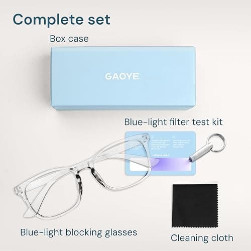 Gaoye Transparent, Clear Blue Light Glasses for Computer & Gaming - Anti UV Ray Lenses, Scratch-Resistant & Comfort Fit thumbnail 7