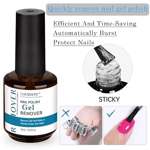 LOUINSTIC Gel Polish Remover: Professional Gel Nail Polish Remover for Nails, 3-5 Minutes Easy Quick Gel Nail Remover thumbnail 7