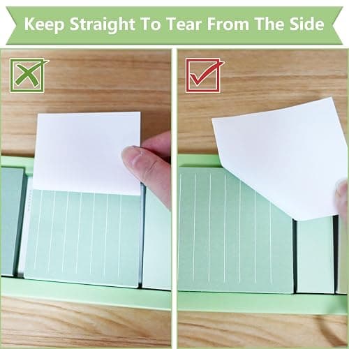Green Lined Sticky Notes Set, 240 Sheets Pastel Sticky Note Pads, Self-Stick Index Tabs Memo Notepads for School, Office and Home thumbnail 6