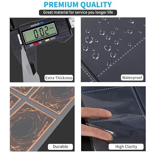 JIQEZNL 9 Pocket Page Protector - 648 Pockets Premium Double Side Trading Card Sleeves Pages for 3 Ring Binder, Standard Size Card Sheets Protectors thumbnail 4