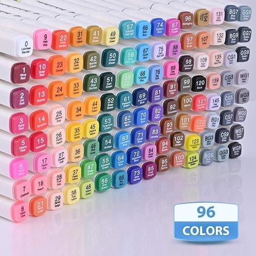 Dabo&Shobo 120 Colors Alcohol Drawing Markers, Dual Tip Art Markers, Fine & Chisel Tip, Chisel Coloring Marker For Adult Coloring thumbnail 6