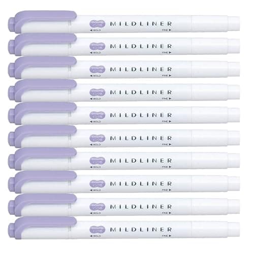 ZEBRA MILDLINER Highlighter pen markers, Mild Violet (WKT7-MVI) x10 - Image 1