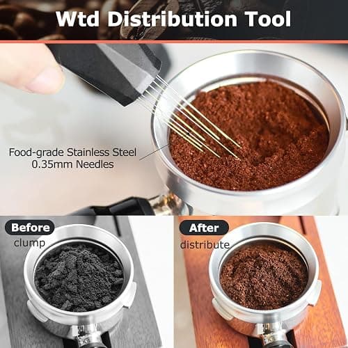 Glevxora Espresso Accessories Kit for Espresso Portafilter, Coffee Distributor and Espresso Tamper, Wdt Espresso Distribution Tool & Dosing Funnel Set for Espresso Coffee Machines (51mm) thumbnail 7