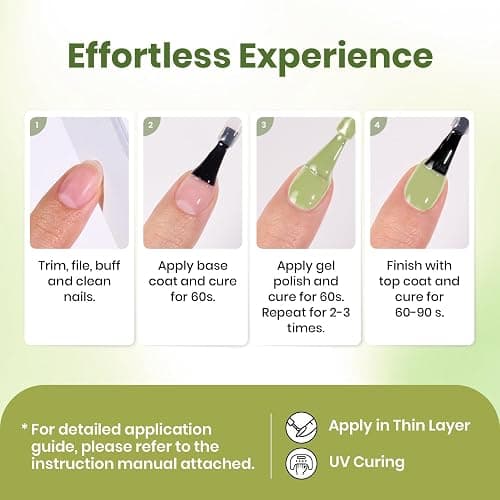 Beetles Green Gel Nail Polish, 15 ML Spring Pistachio Frappe Glitter Gel Nail Polish Pastel Color Shimmer Soak Off UV Gel Polish Salon DIY at Home Gift for Women thumbnail 7