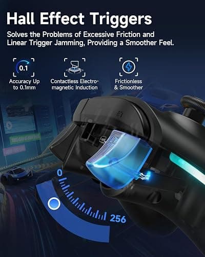 EasySMX X15 PC Controller - Enhanced Wireless Bluetooth Controller with Hall Joysticks/Hall Triggers/RGB Lighting - No Stick Drift, No Dead Zone - Work for Windows PC, Android, Steam and Switch thumbnail 5