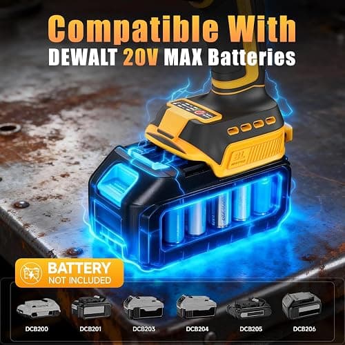 Cordless Impact Wrench 1/2" Compatible with DeWalt 20V Battery – 750 Ft-lbs (1000Nm) High Torque Brushless Motor, 4-Speed Impact Gun with LED Light (Tool Only) thumbnail 3