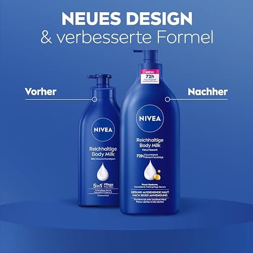 NIVEA Reichhaltige Body Milk, intensiv pflegende Körpercreme mit purem Hyaluron, Mandelöl und Tiefenpflege Serum, Lotion für trockene Haut (625 ml) thumbnail 3