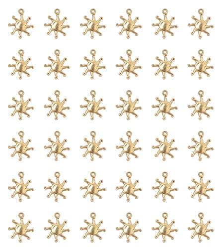 Ruwado 50 Pcs Sun Charms for Jewelry Making 1.9 x 1.6 cm Mini Metal Celestial Pendants for Necklace Bracelets Earring Keyring DIY Crafting Supplies - Image 1