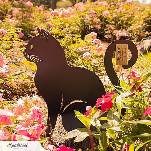 RealSteel Genuine Brand I Cat Garden Décor I Outdoor Garden Decorations I Landscaping Décor I Lawn Ornaments and Statues I Garden Signs Decorative Outdoor thumbnail 4