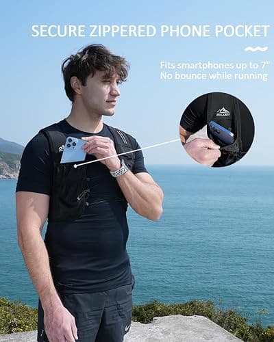 Zelvot Running Vest for Women Men, USA Original Patent, Adjustable Chest Straps Running Hydration Vest with 500ml Soft Flask, Lightweight Reflective Hydration Backpack for Marathon thumbnail 3
