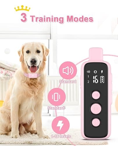 Bousnic Shock Collar for Dogs - Waterproof Rechargeable Dog Electric Training Collar with Remote for Small Medium Large Dogs with Beep, Vibration, Safe Shock Modes (8-120 Lbs) thumbnail 2