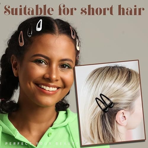 Teenitor 50Pcs Snap Hair Clips,2 Inch Hair Barrettes Hair Clips For Women, Metal Mixed Color, Hair Barrettes For Women Hair Snap Clips 5 Colors thumbnail 3