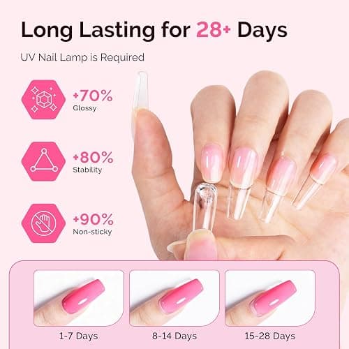 MelodySusie Solid Builder Nail Gel Kit 3D Nail Gels Sculpting Gel for Art Non-Sticky Hand Carving Glue Extension with Sequins Chrome Powder DIY Salon Home 60g thumbnail 4