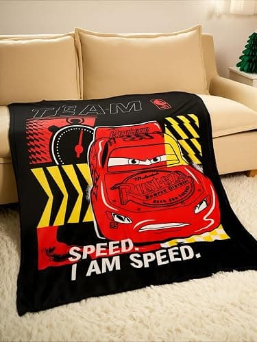 Northwest Disney Pixar Cars Plush Throw Blanket, 46" x 60" Lightning McQueen Silk Touch Soft Fleece Blanket for Kids & Adults, Officially Licensed thumbnail 4