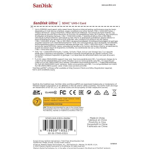 SanDisk 32GB Ultra 100MBs SDHC Memory Card | Up to 100MB/s read, Water-resistant design, Impact-resistant build thumbnail 6