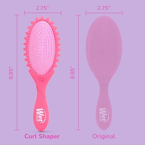 Wet Brush Curl Shaper Detangler Brush, Pink, Curl Defining for Curly and Coily Hair Types, IntelliFlex Bristles Detangle for Frizz-Free Shaping, Made for Women, Men & Kids thumbnail 8