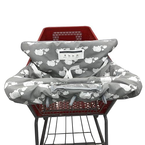 Twin Double Shopping Cart Cover for Baby Siblings with Carrying Case. Foldable Fit Wholesale Warehouse Grocery Stores Like Costco SAMS Club (White Elephant) thumbnail 2