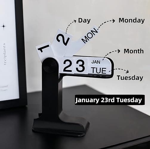 Beleda Flip Perpetual Calendar, Desk Calendar 2025-2026 for Daily Office Home Decor Desktop Ornament Desk Accessories Home Office Decor Monthly Weekly Daily Desktop Perpetual Calendar (Green) thumbnail 5
