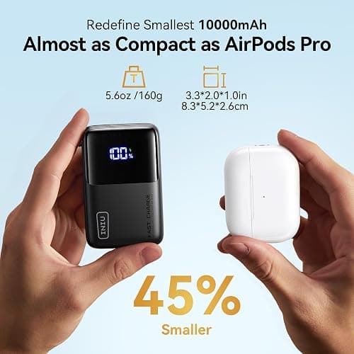 INIU Mini Portable Charger, Small 45W PD Power Bank, 10000mAh USB C in&Out Fast Charging Pocket Size Battery Pack, Travel Essentials Powerbank for iPhone 17 16 15 14 Pro Air, Xiaomi, Samsung S24 etc thumbnail 2