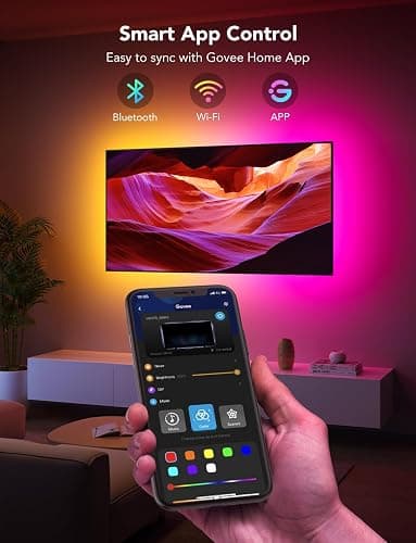 Govee TV LED Backlight Strip, RGBIC Smart LED Backlight for 40-50inch TVs, Music Sync, Wi-Fi Bluetooth & App Control, Works with Alexa & Google Assistant, 77 Scene Modes, Adapter thumbnail 5
