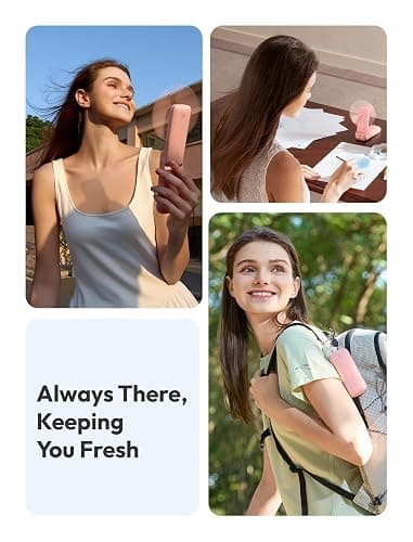Aecooly Slim Handheld Fan, Mini Thin Portable Fan, Small Rechargeable Pocket [24H Max Cooling Time], Battery Powered Foldable Personal for Travel, Summer, Gifts for Women, Girls -Pink thumbnail 3
